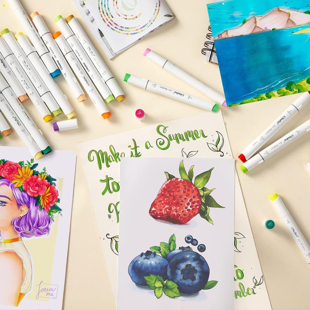 Graffiti Stifte, Ohuhu 120 Farbige Graffiti Marker Doppelspitze (Pinsel & feine Spitze) Marker Stift