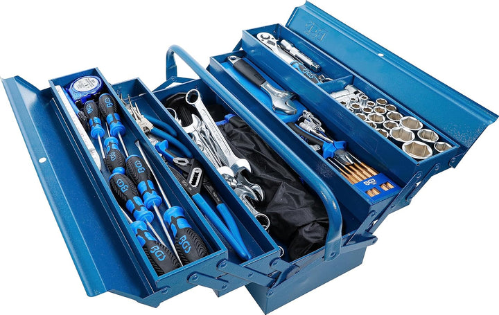 BGS 3340 | Metall-Werkzeugkasten inkl. Werkzeug-Sortiment | 137-tlg. leer | 5-Fächer, 530 x 200 x 20