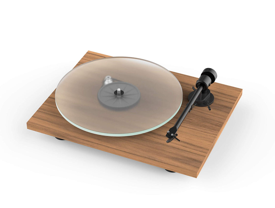 Pro-Ject T1, Audiophiler Einstiegs-Plattenspieler der neuen Generation (Walnuss), Walnuss