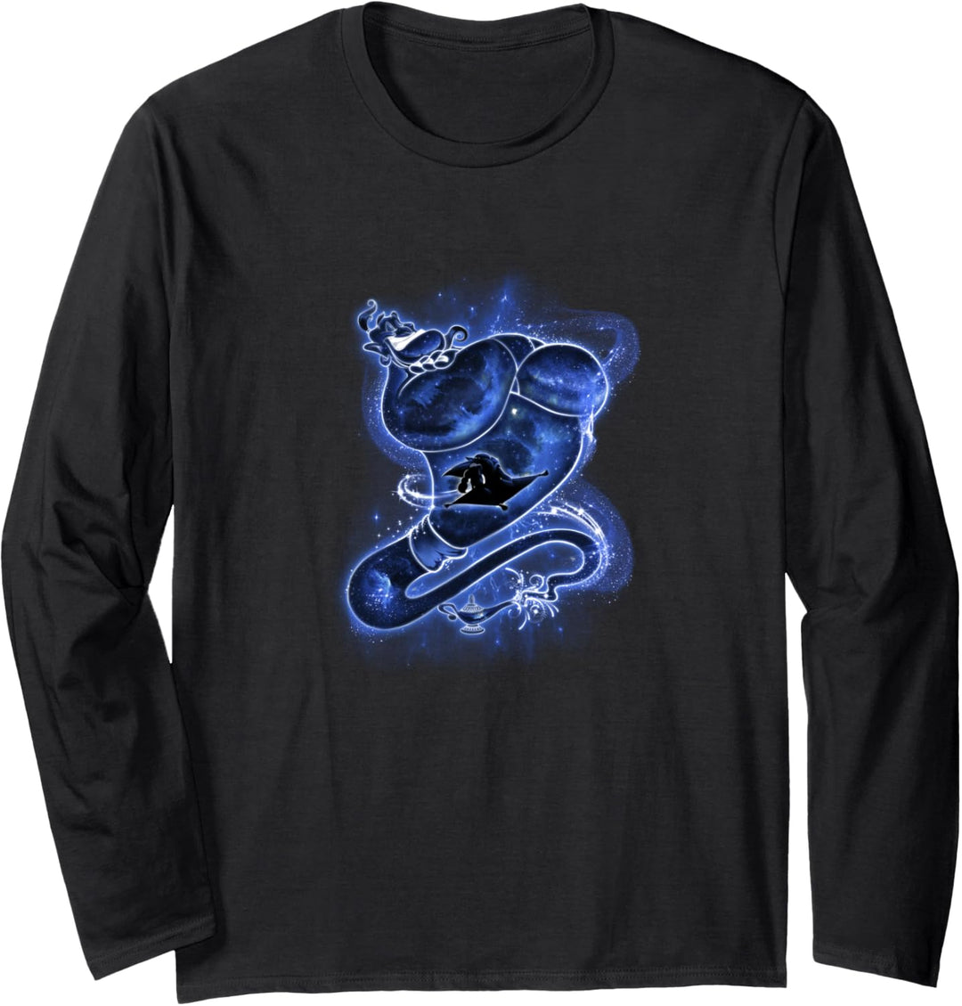 Disney Aladdin Group Shot Giant Blue Genie Silhouette Langarmshirt