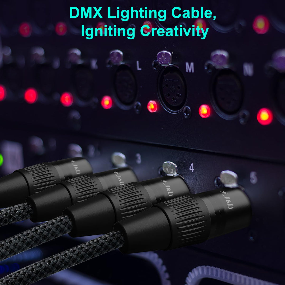 J&D 5 PIN XLR DMX Kabel, DMX512 XLR 5-polig Stecker auf 5-polig Buchse DMX 512 Turnaround DMX Bühnen