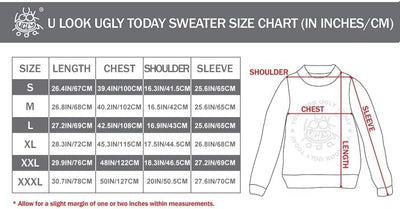 U LOOK UGLY TODAY Unisex Herren Damen Weihnachtspullover LED Licht Lustig Sweater Pulli Hässlich Xma