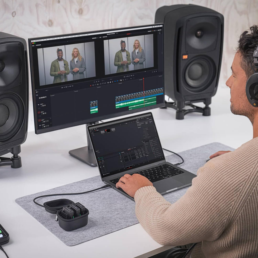 RØDE Wireless PRO Kompakt-Funkstrecken-Set mit Timecode, 32-Bit Float On-Board-Aufnahme, 2 Lavalier-