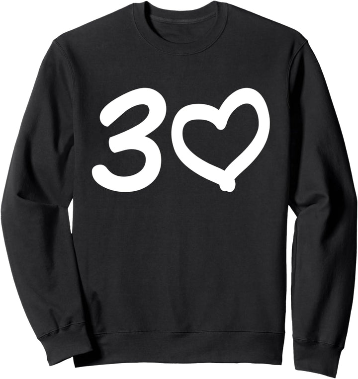 30. Geburtstag 30 Jahre Jubiläum Perlenhochzeit Herz Sweatshirt