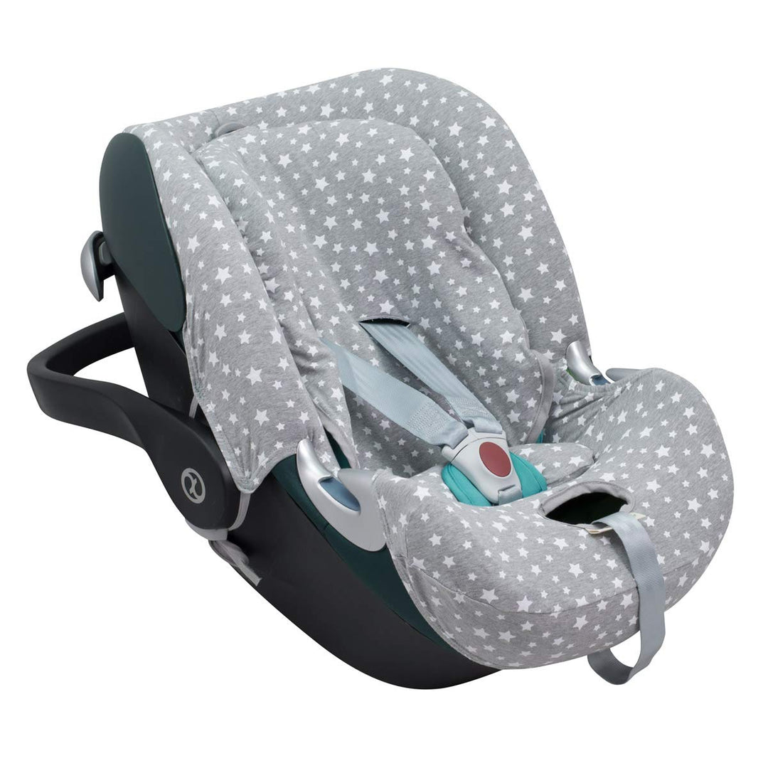 JYOKO KIDS Bezug für Autositz kompatibel mit Cybex Aton Cloud- Q-M-2-4-5, aus Baumwolle (Aton Q, Whi