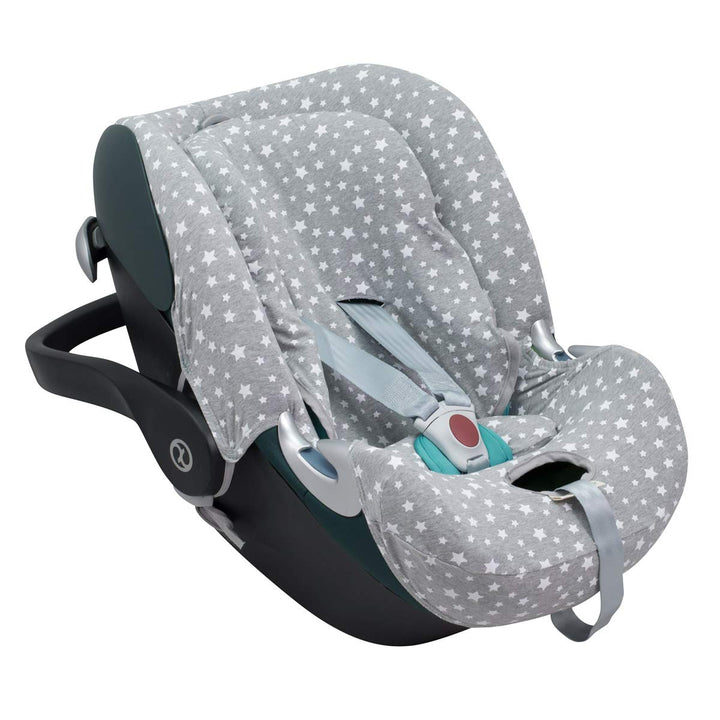 JYOKO KIDS Bezug für Autositz kompatibel mit Cybex Aton Cloud- Q-M-2-4-5, aus Baumwolle (Aton Q, Whi