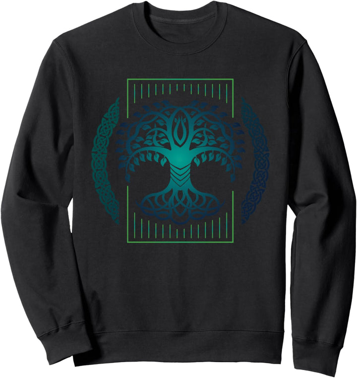 Yggdrasill oder Wikinger Design für keltischen Knoten Lebensbaum Sweatshirt