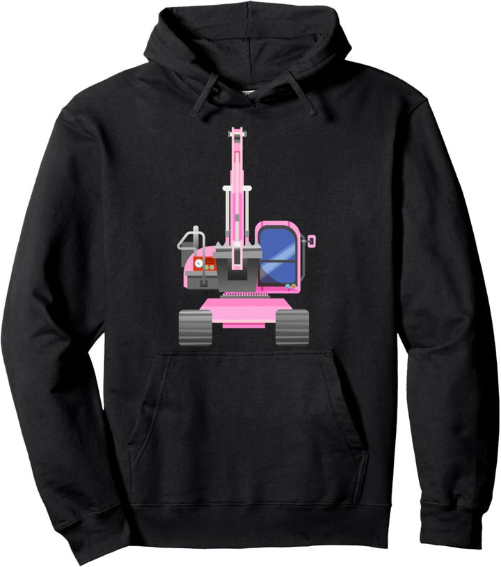 Bagger Pink von vorne Pullover Hoodie