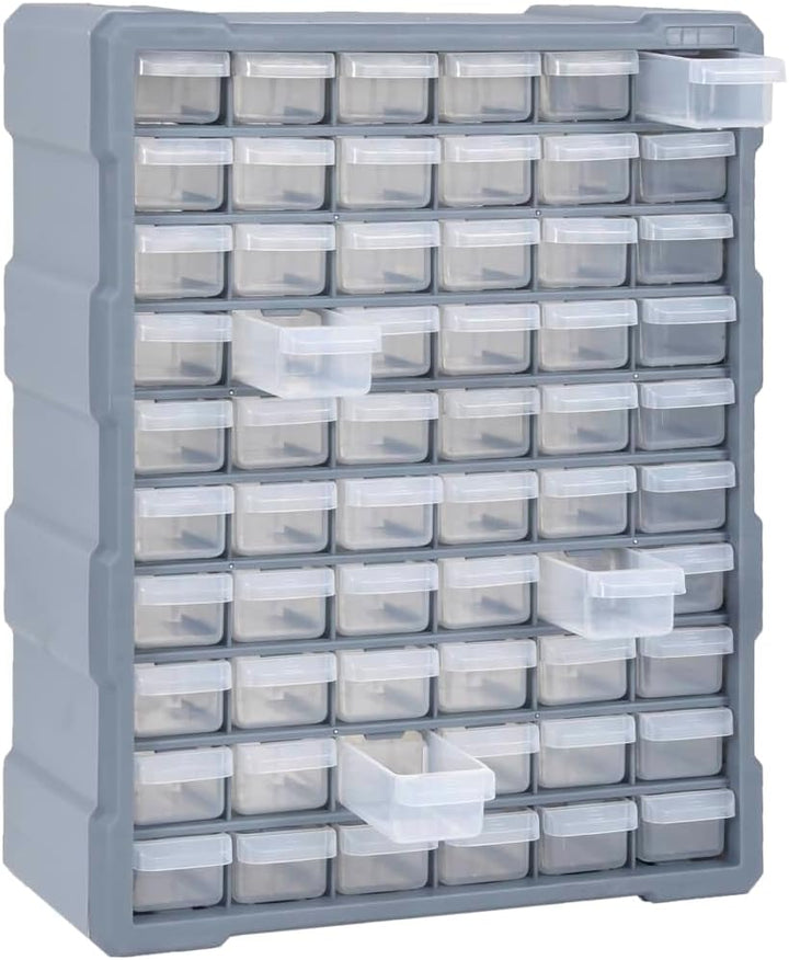 Multi-Schubladen-Organizer mit 60 Schubladen 38x16x47,5 cm Grau 60 Schubladen, Grau 60 Schubladen