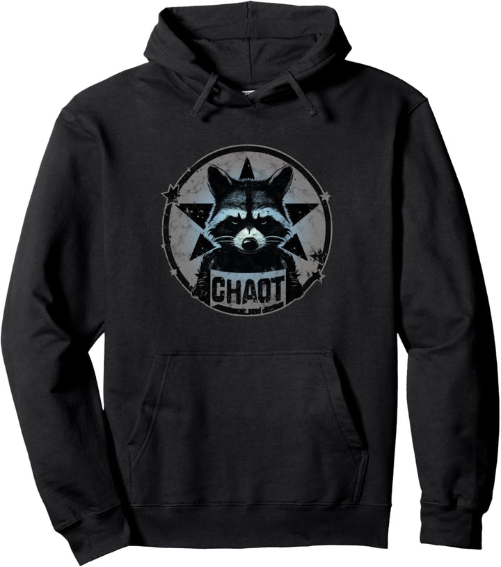 Waschbär, Chaot, Anarchie, Kämpfer, Revolution, Stern, Vintage Pullover Hoodie