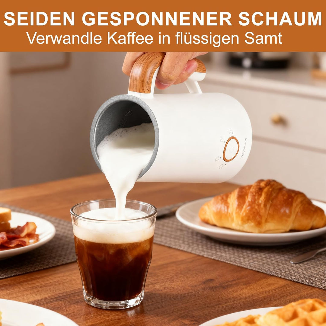 Elektrischer Milchaufschäumer, Automatischer Warm- und Kaltschaumbereiter und Milchwärmer (4-in-1) m