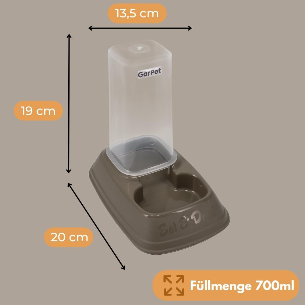 2er Set Automatischer Futterspender Wasserspender 2in1 Futterautomat Wasserautomat für Hunde Katzen