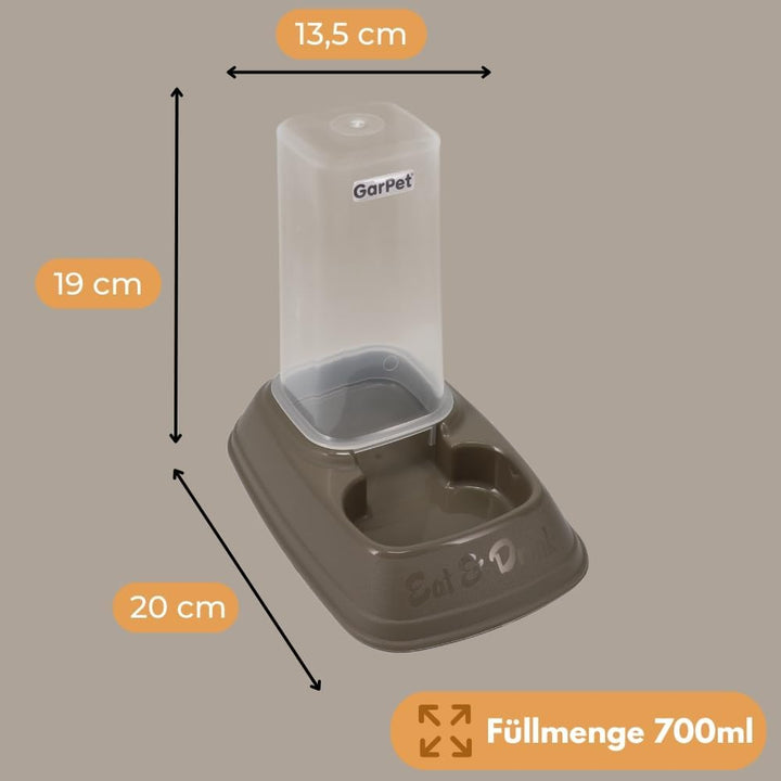 2er Set Automatischer Futterspender Wasserspender 2in1 Futterautomat Wasserautomat für Hunde Katzen