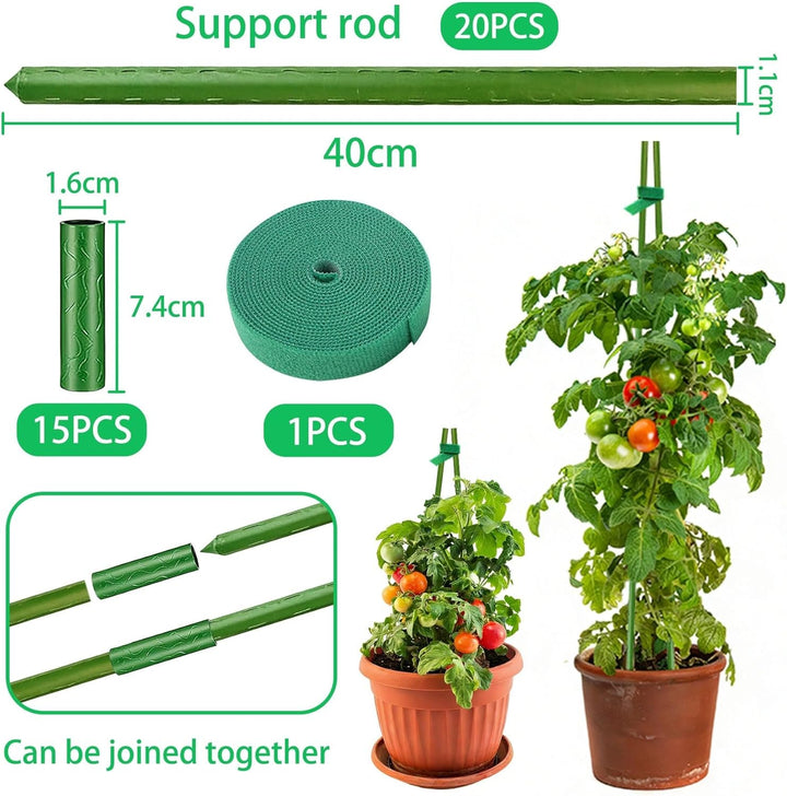 30 X Pflanzstäbe 40cm zum Verlängern, Rankstäbe & Tomatenstangen als stabile Kletterhilfe für Pflanz