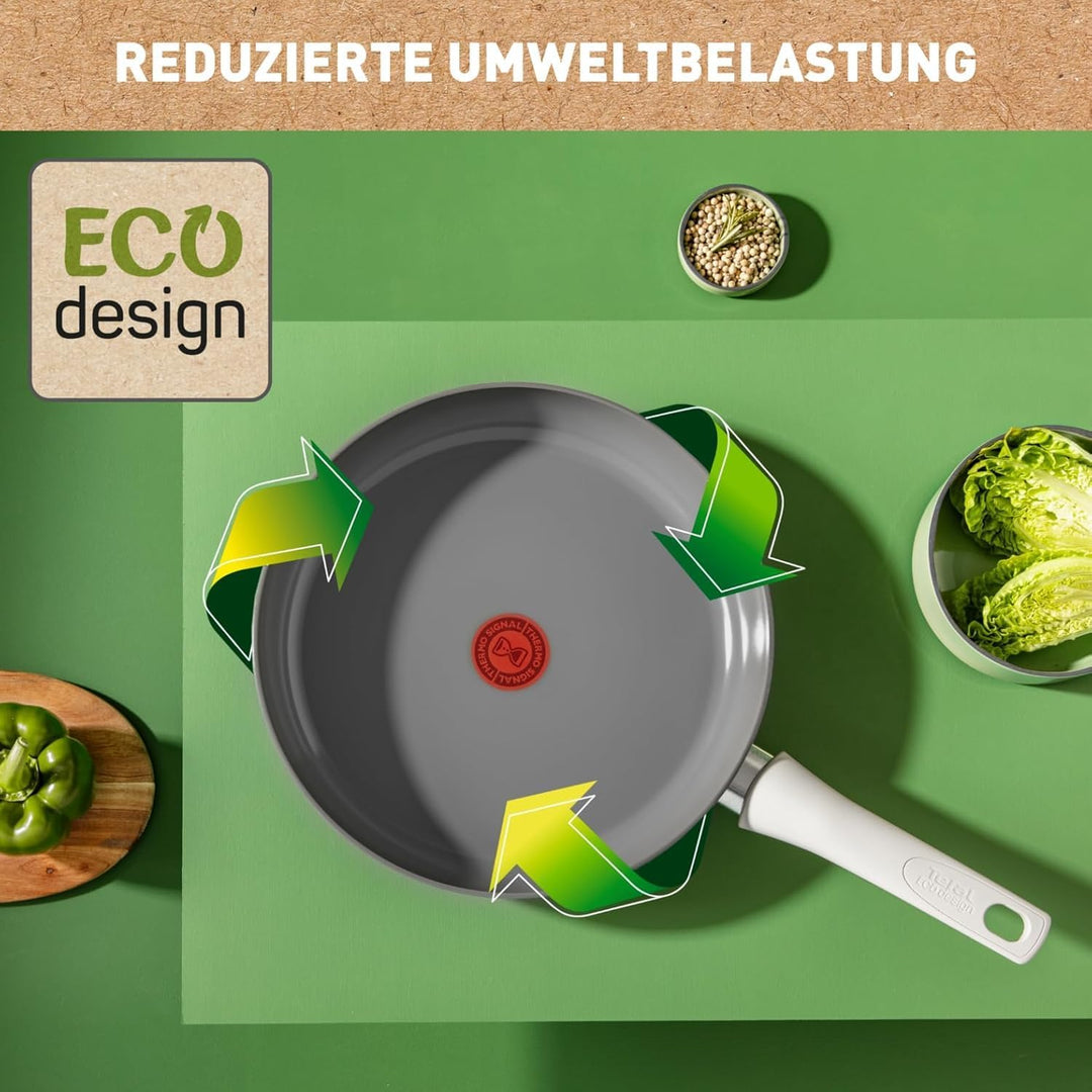 Tefal C42704 Renew On Bratpfanne 24 cm | Keramikversiegelung | umweltfreundlich recycelt | Thermo-Si