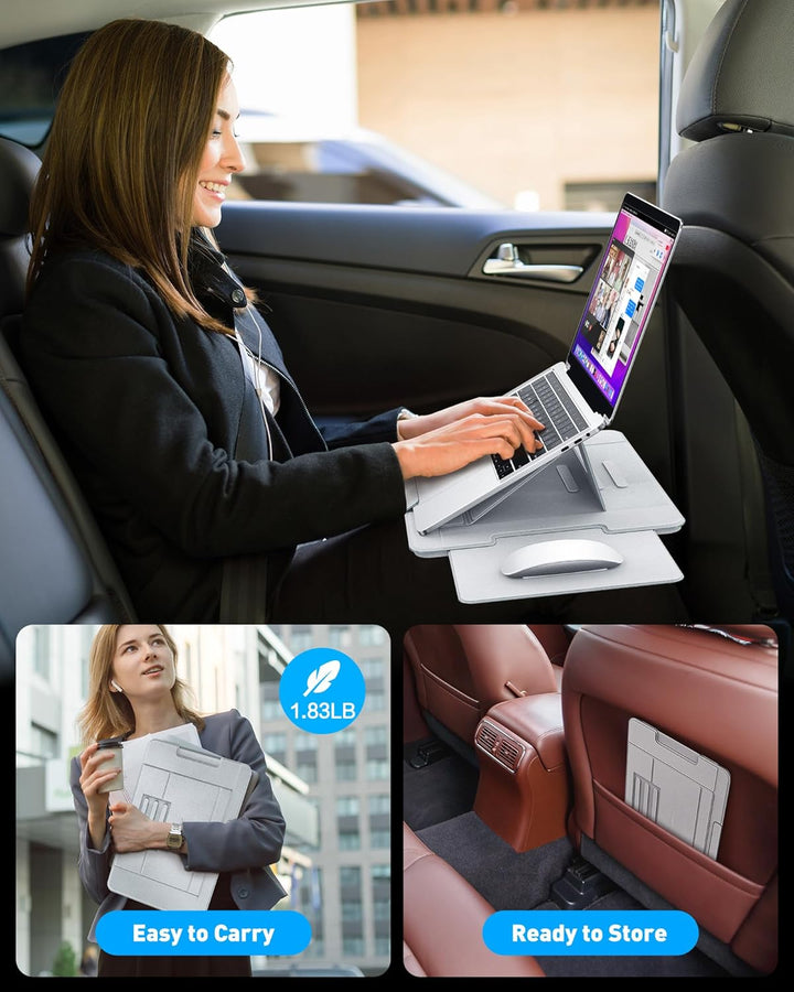 AboveTEK Laptop Schosstisch – ergonomischer Lapdesk mit Rutschfester Oberfläche, Heat Shield, Retrac