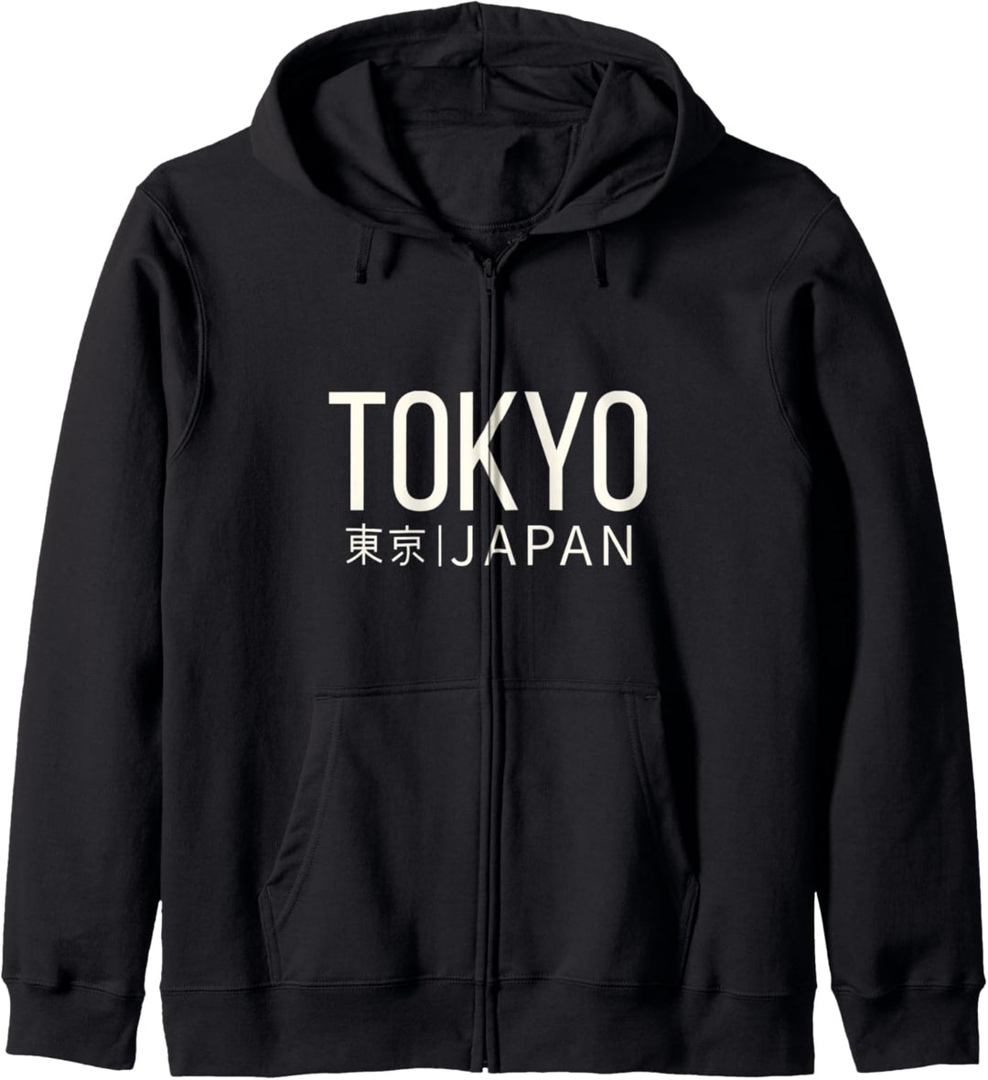 Japanese text that says Tokyo Japan casual trend Kapuzenjacke