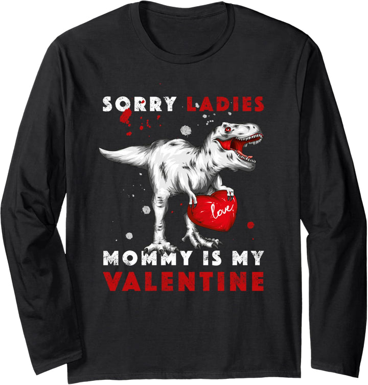 Lustiges Dinosaurier T-Rex Jungen Kinder Valentinstag Outfit Langarmshirt