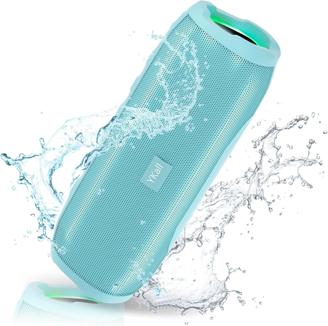 Ykall Bluetooth Lautsprecher 20W, LED Musikbox mit 360° HD Stereo Sound, IPX6 Wasserdicht, 36 Std. S