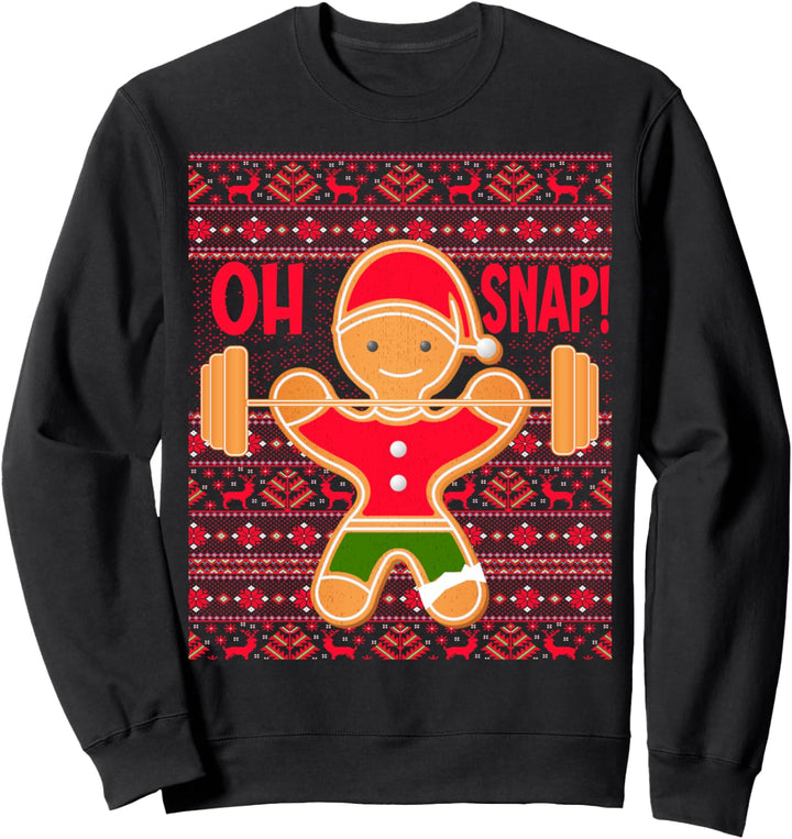 Oh Snap Lebkuchenmann LIFTMAS Hässliches Weihnachts-Fitnessstudio Lustig Sweatshirt