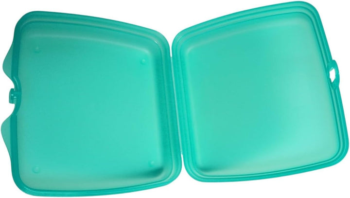 Tupperware Sandwich-Box Aufbewahrungsbox Brotdose quadratisch mit Scharnier und Verriegelung (grün),
