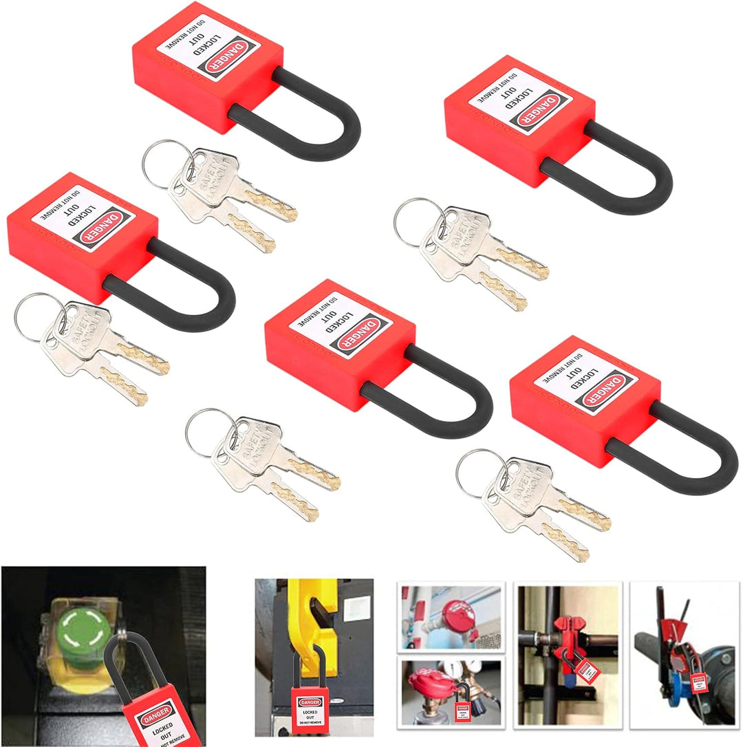 5 Sätze Lockout-Schloss, 38 Mm, Nylon, Staubdicht, Sicherheits-Vorhängeschloss, Tagout-Schlösser, Lo