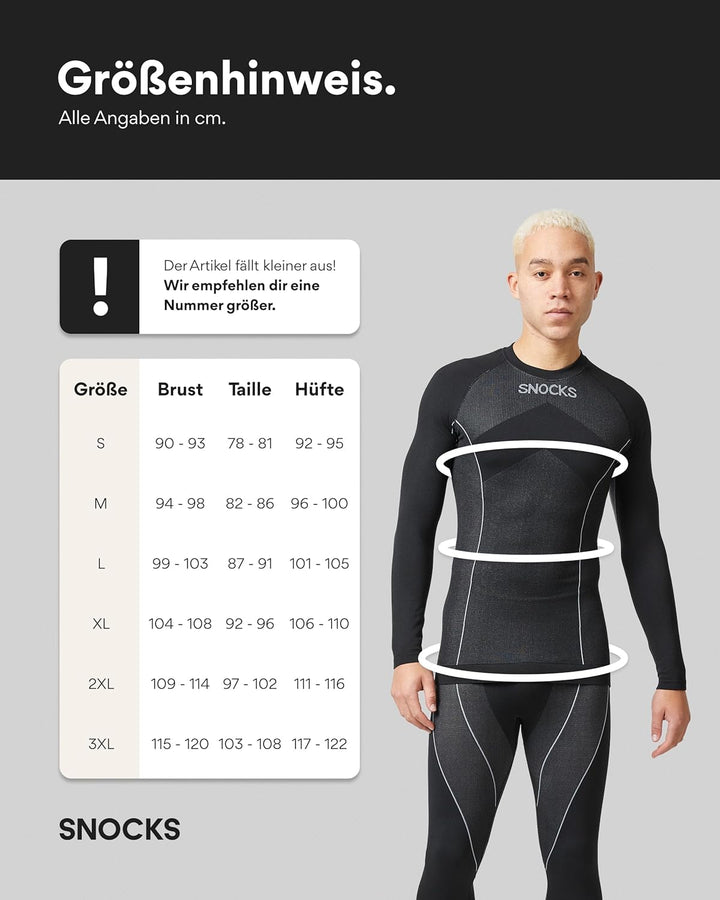 Snocks Thermounterwäsche Herren - Atmungsaktives und warmes Material, Perfekte Passform, Ideal für V