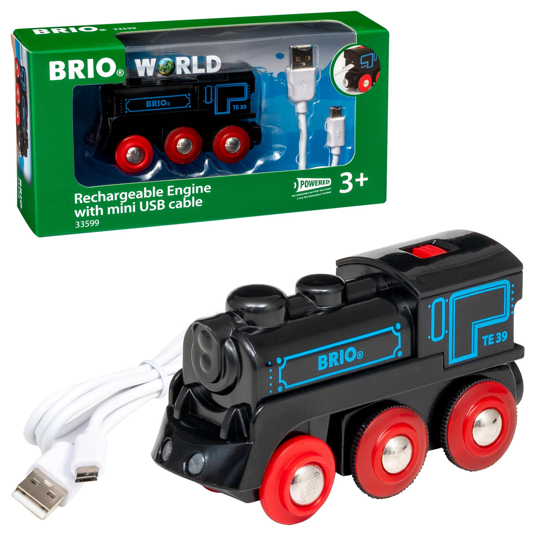 BRIO 33599 - Akku Lok mit Mini USB, bunt Einzelbett, Einzelbett