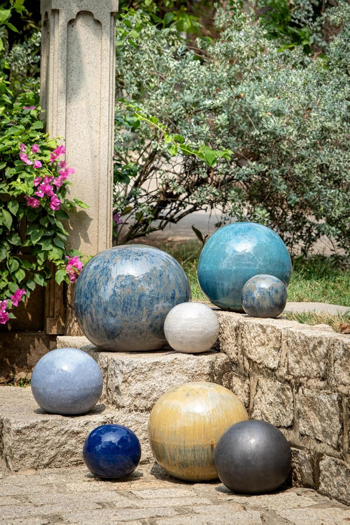 Teramico Dekokugel Gartenkugel glasiert -Blau, Grün, Anthrazit, Türkis, Aqua- sehr hochwertig frostf