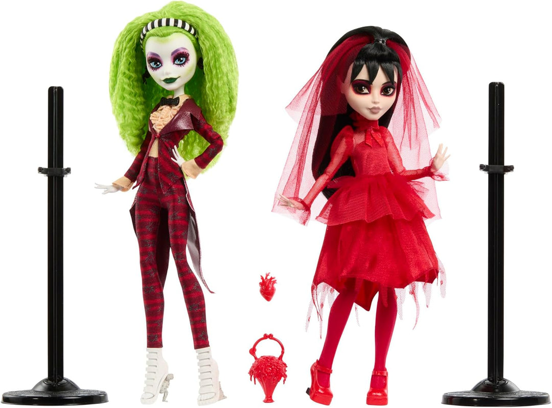 Monster High Skullector Beetlejuice-Beetlejuice-Puppe 2er-Pack, Set aus Betelgeuse- und Lydia-Deetz-