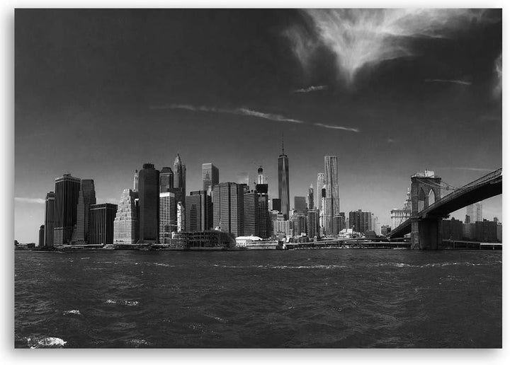 Wandbild New York City Modern Deko Kunst Bilder schwarz-weiss 90x60 cm Deko Paneel 90x60 cm schwarz-