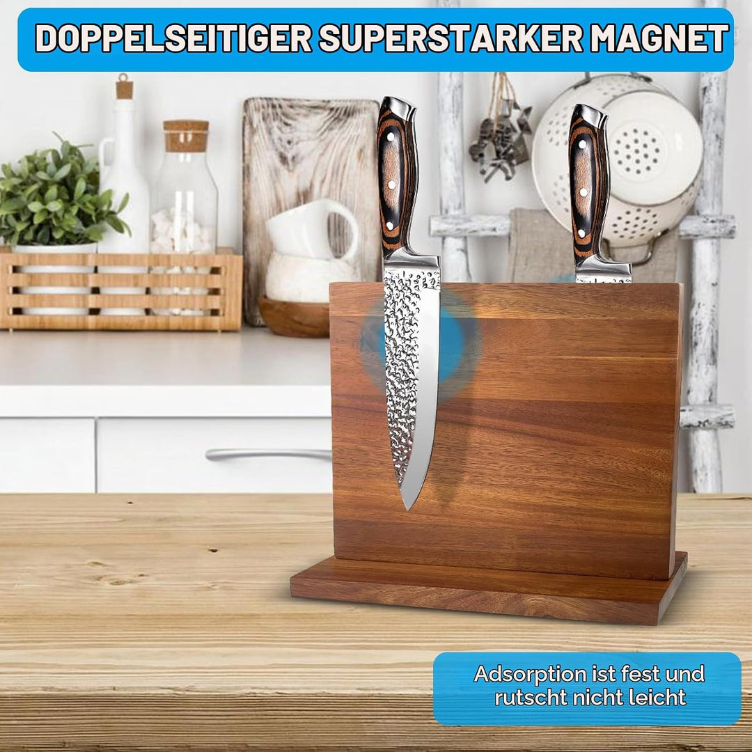 Messerblock Magnetisch, Doppelseitiger Starker Magnetischer Messerhalter Ohne Messer, Universal Küch
