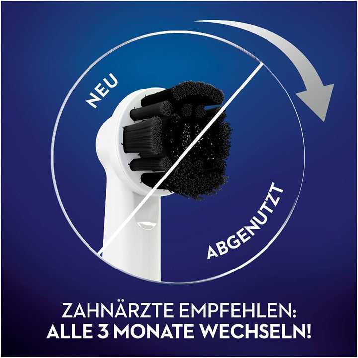 Oral-B Pure Clean Aufsteckbürsten für elektrische Zahnbürste, 3 Stück, mit Aktivkohle-Borsten, Zahnb