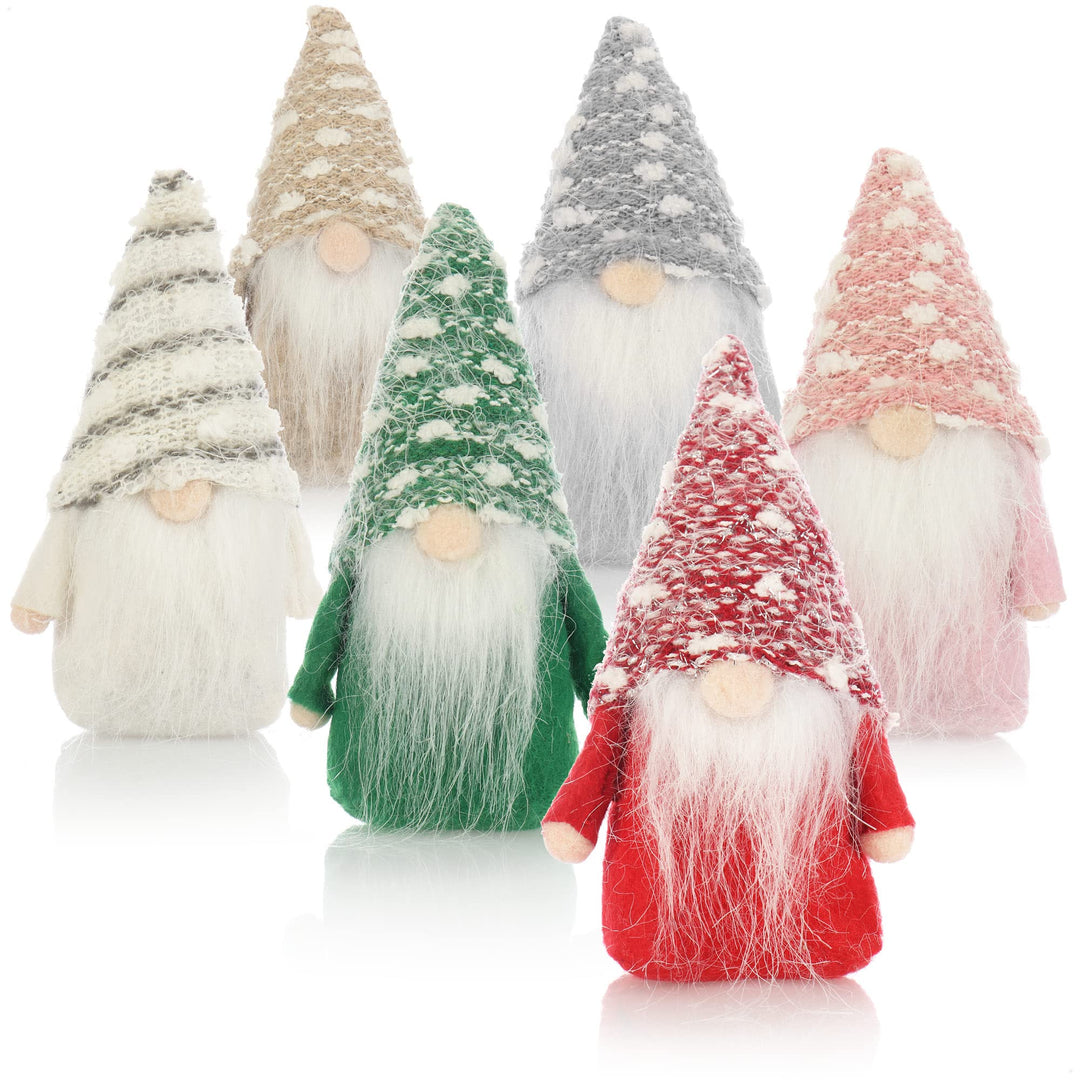 COM-FOUR® 6X Premium Weihnachts-Wichtel 15cm - Weihnachtsdeko - winterliche Zwergen-Figur - Dekoarti