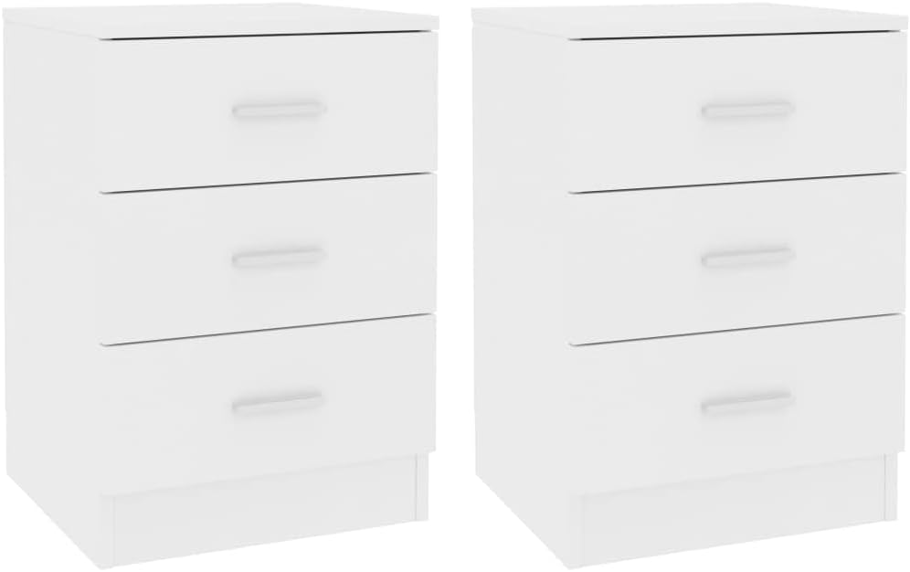 vidaXL 2X Nachtschrank 3 Schubladen Nachttisch Nachtkonsole Nachtschränckchen Nachtkommode Couchtisc