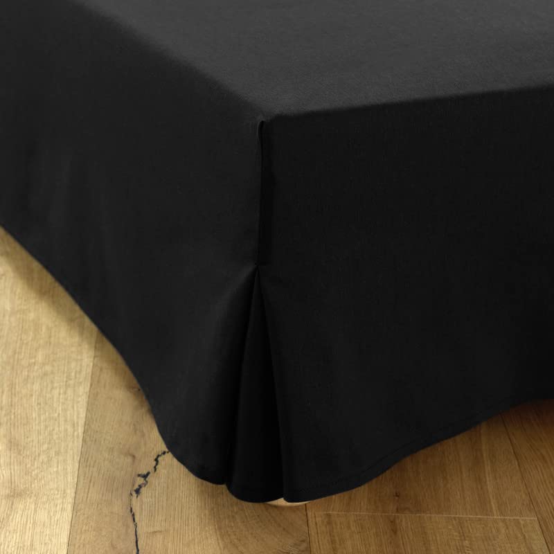 Betthusse 135x190 Schwartz - 4 Seiten von 30 cm – Bettvolant 135x190 135 x 190 cm Schwarz, 135 x 190