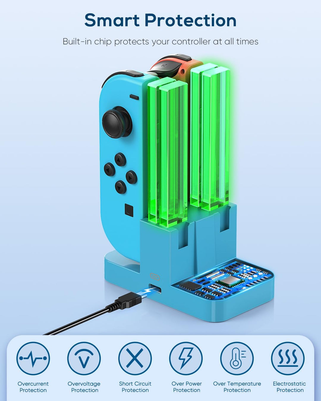FYOUNG Switch Controller Ladestation Kompatibel Mit Nintendo OLED Joy Con - Quad Ladestation Zubehör