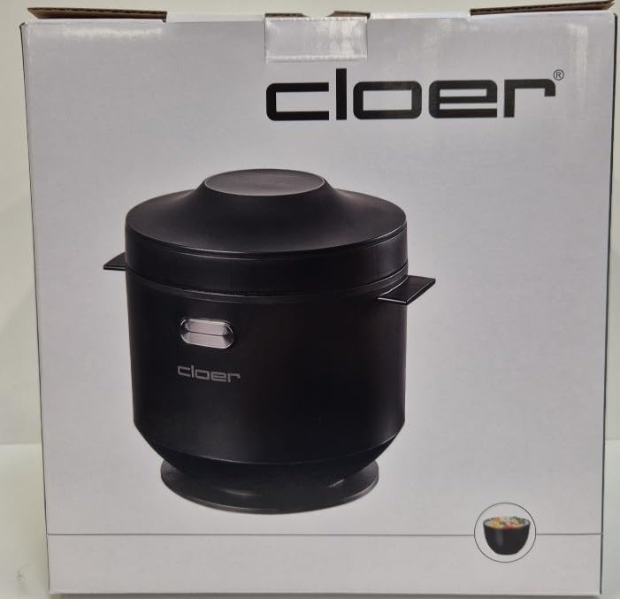 Cloer 6830 Reiskocher mit 1 l Fassungsvermögen, inkl. Dampfaufsatz & spülmaschinengeeignetem Innento