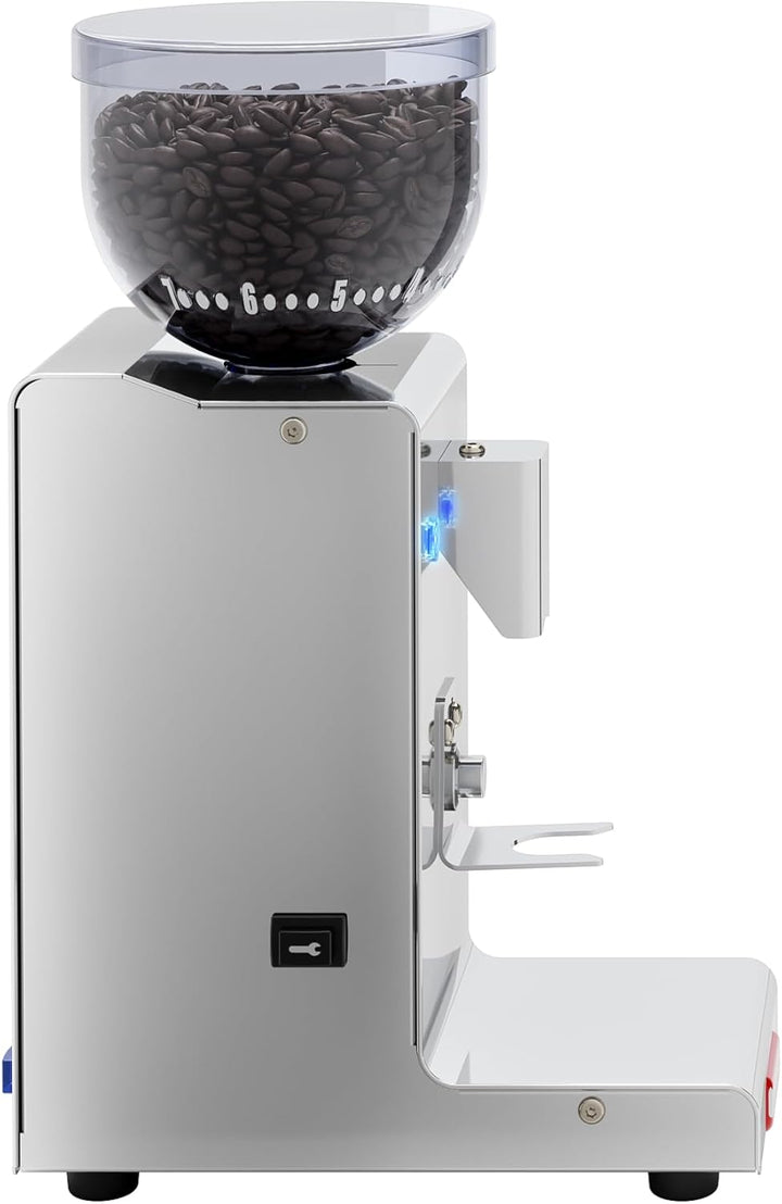 LELIT Fred Kaffeemühle - 38 mm konischer Grat und elektronische Dosierung - Edelstahl - Silber