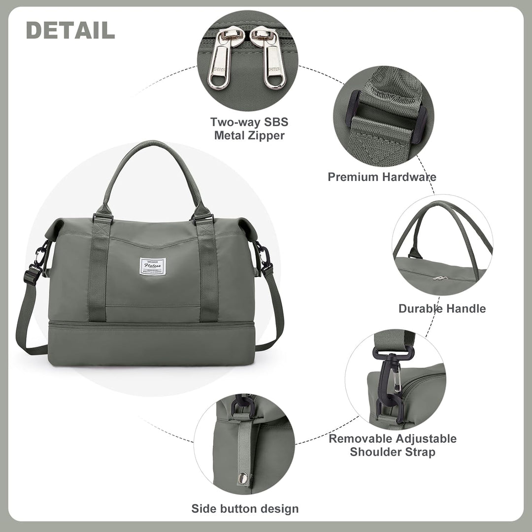 Reisetasche Damen Handgepäck Tasche Sporttasche mit Kulturbeutel Weekender Bag Schwimmtasche Wasserd