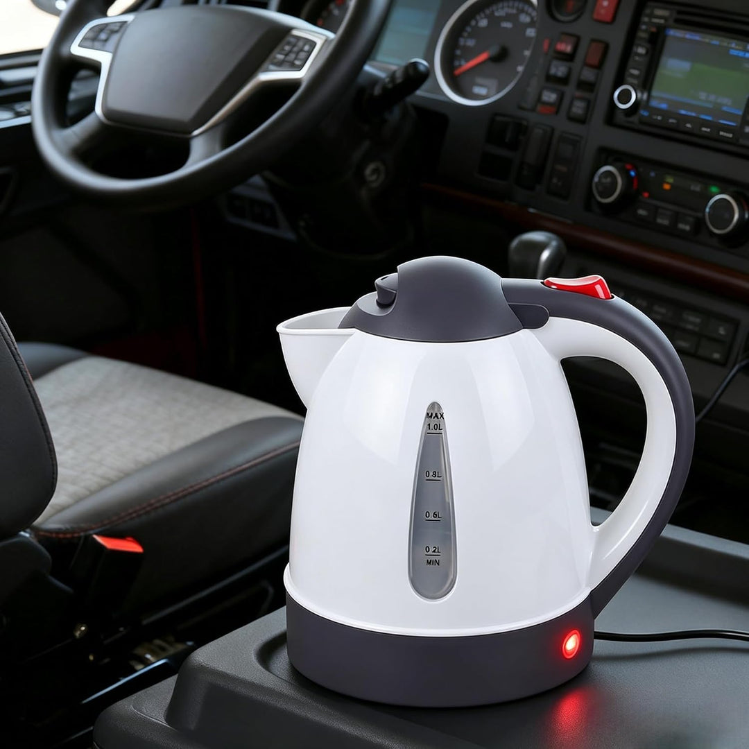 Auto Wasserkocher 1L Tragbare Reisekocher für Auto Reisen Camping mit automatischer Abschaltung (12V