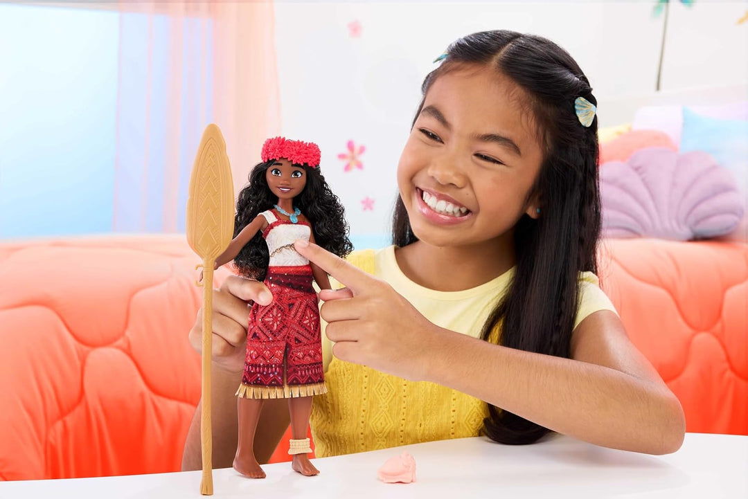 Mattel Disney Vaiana 2 singende Vaiana-Abenteuerpuppe mit charakteristischem Outfit und Accessoires,