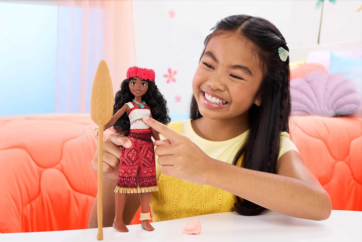 Mattel Disney Vaiana 2 singende Vaiana-Abenteuerpuppe mit charakteristischem Outfit und Accessoires,