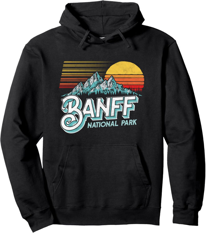 Banff National Park Alberta Canada Vintage Mountain Pullover Hoodie