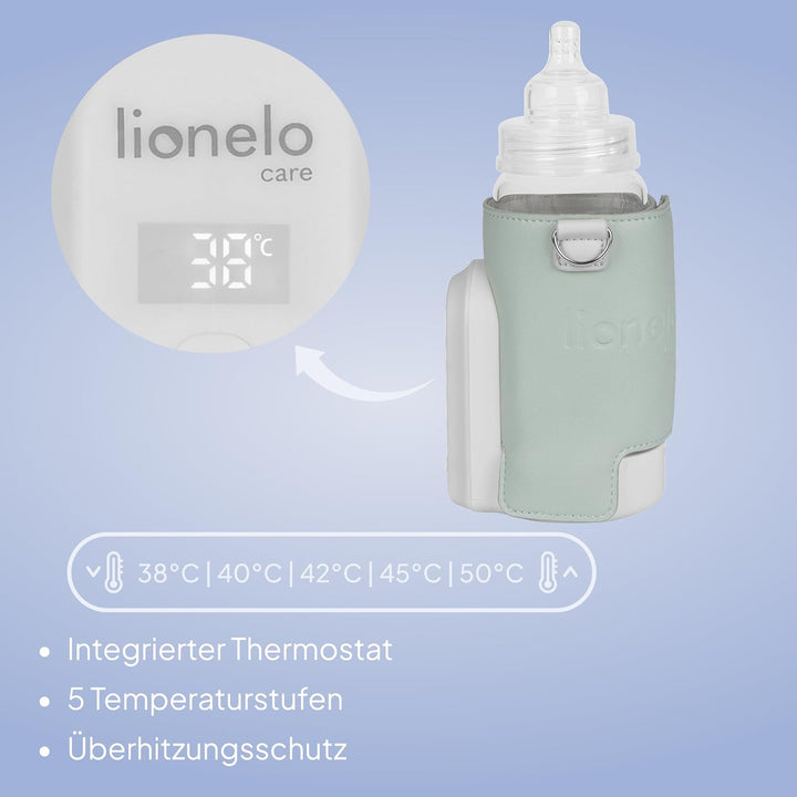 LIONELO Thermup Go Evo Tragbarer Babyflaschenwärmer, hält Flüssigkeiten warm, 5 Betriebstemperaturen