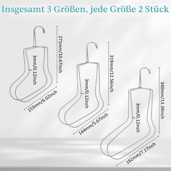 UNICRAFTALE 6 Stück 3 Grössen Sockenblocker Edelstahl Socken Trockenbügel Strick Sockenformer Metall