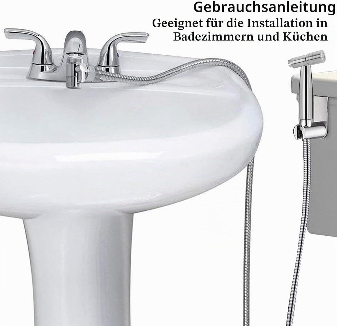 Bidet Edelstahl Handbrause, handgehaltenes Bidet-Toilettensprühgerät mit Dual-Modus (Jet/Stream) ， m