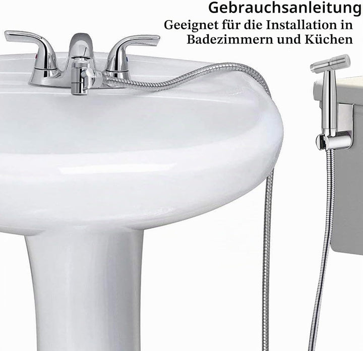 Bidet Edelstahl Handbrause, handgehaltenes Bidet-Toilettensprühgerät mit Dual-Modus (Jet/Stream) ， m