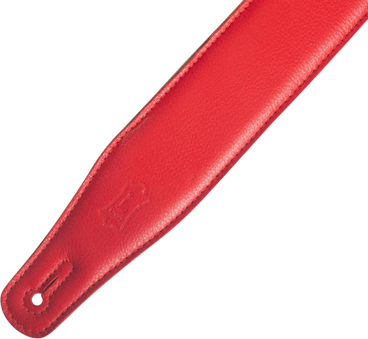 Levy's MRHGS-RED Gitarrengurt Right Height Garment Leather Suede Backing Padded 2 1/2" - Red Rot Gar