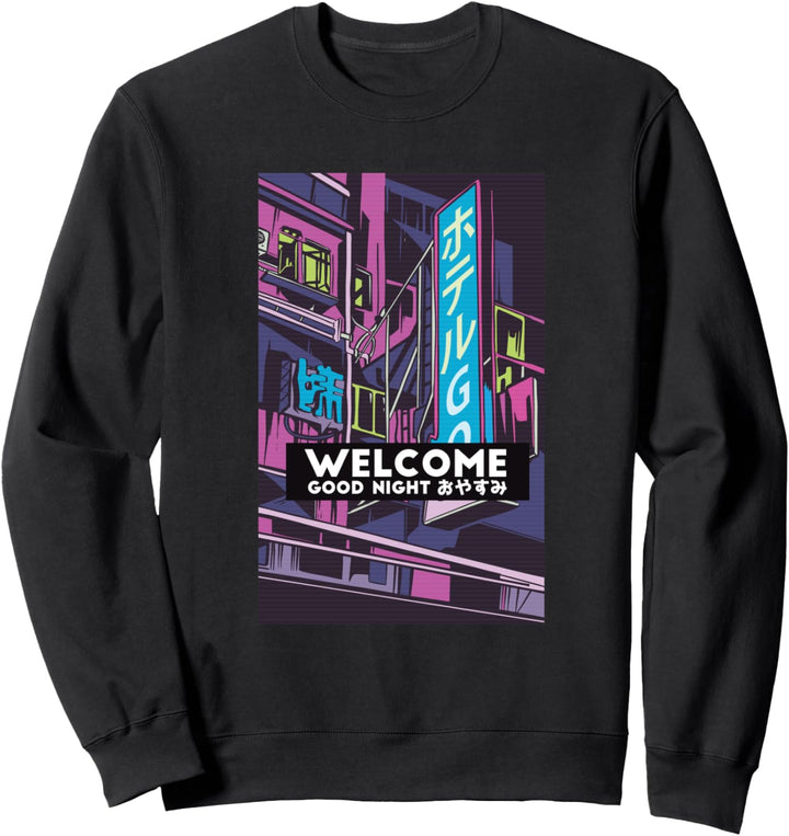 Welcome | Japanisches Hotel Vaporwave Retro Grafik 80er 90er Sweatshirt